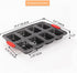 PLAZOTTA 2 Packs 8 Cavity Non-Stock Mini Loaf Pan with Silicone Handle, Mini Bread Loaf Baking Pan Mini Brownie Pan Cheesecake Pan Rectangular Bar by PLAZOTTA
