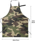 Waterproof Green Camo Apron with 2 Pockets, Amy Camouflage Kitchen Chef Bibs for Cooking, Baking, Gardening