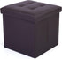 LotFancy Storage Ottoman Cube, Brown Foot Stool Ottoman,13x12x12 inch Square Ottoman with