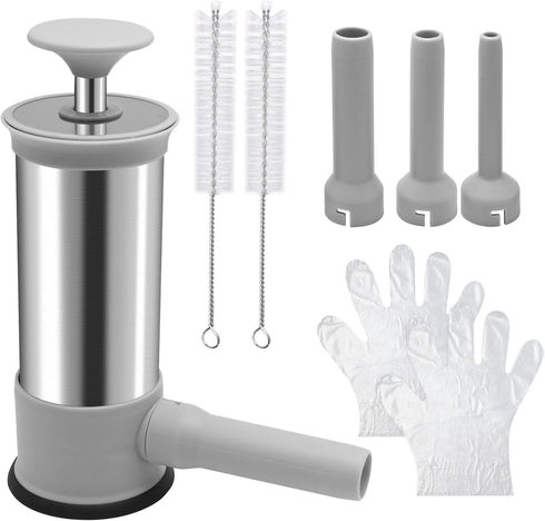 Saihisday 4 2LB Household Sausage Stuffer, Homemade Sausage-Maker Tool Sausage Stuffer Machine Stainless Steel Vertical