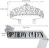 VELSCRUN Tiara for Women, Happy Birthday Queen Tiara with Birthday Girl Sash, Rhinestone Crown for Girls