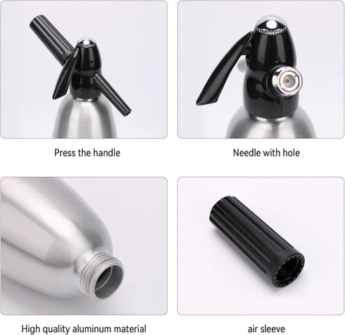 CO2 ALIMOTA Soda Streaming Machine - Carbonated Water Machine with Tanks, Sparkling Water Maker, Soda Water