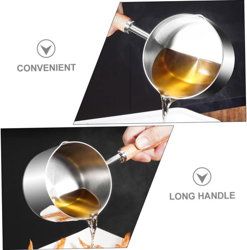 Reusable Oil Pan Casserole Pot, Cooking Pot for Stew, Soup, Ramen, Pasta, Stainless Steel Baby Gravy Pot