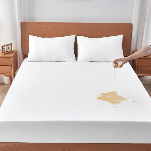 18" (60'' 80'') Queen Mattress Protector, Waterproof Mattress Cover with Deep Pocket Bed Cover, Fitted Sheet Style