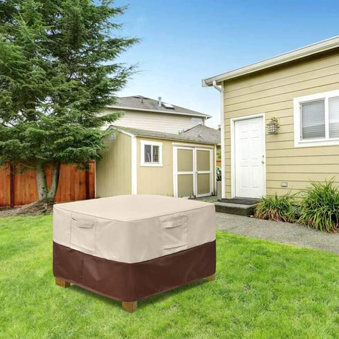 Vailge Square Patio Ottoman Cover, Waterproof Outdoor Ottoman Cover with Padded Handles, Patio Side Table Cover, Heavy