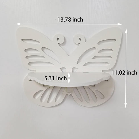Butterfly Shaped Nursery Wall Deor Floating Shelf, Cute Wall Display Rack for Kids Room, Small Decorative Shelf Wall