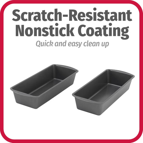 GoodCook Set of 2 Extra Large Nonstick Steel Bread Loaf Pans, 13" x 5", Scratch-Resistant, Easy to Clean
