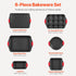 Set, 6-Piece, Sets VEVOR Baking Pans Nonstick Carbon Steel Cookware Sheets & Trays, Stackable Kitchen Oven Bakeware