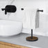 Hand Towel Holder Stand, Matte Black T-Shape Free Standing Holder for Bathroom, Heavy Base, 15” Height Wood Countertop