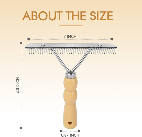 Hand Held Carpet Rake, Rug Comb Carpet Fluffy Corrector for Matted, Carpet Portable Shag Rug Rake, Hand Held Metal Carpet Rake for Plush Carpet, Carpet Corrector Comb Restore Carpet Softness