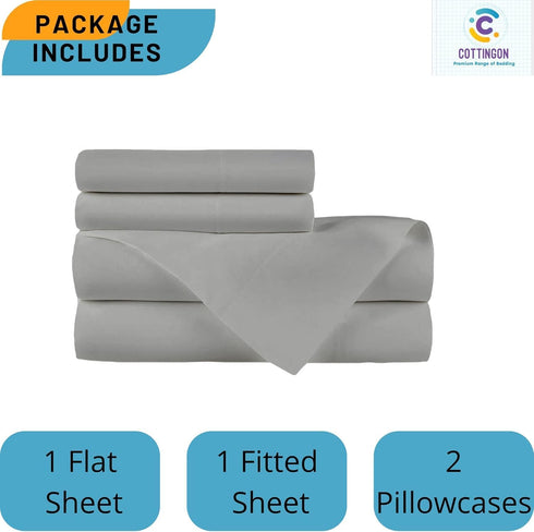 4 Set 30"X75", 4 7 Inch Cottingon Piece Cot Mattress Sheet Egyptian Cotton, Soft Sheets, Fits to Deep Pocket