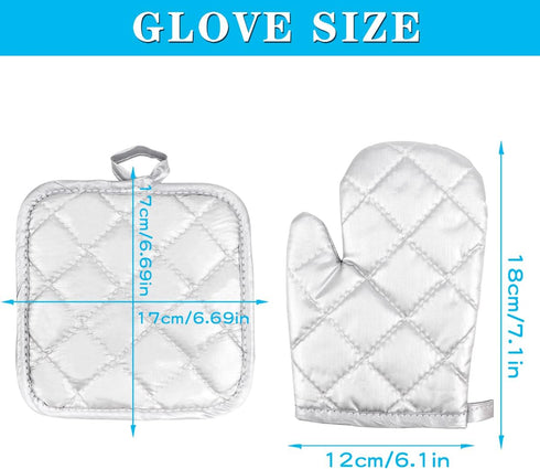 3 Pack 4-12 (7"x4.7", DOERDO Kid Oven Mitts for Children Heat Resistant Kitchen Mitts and Hot Pads, Great for Cooking