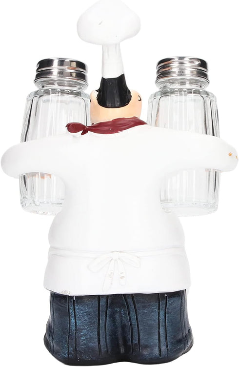 Small Resin Chef Statue Salt Shakers, Cute Figurines Spice Jars for Restaurant Kitchen Decoration