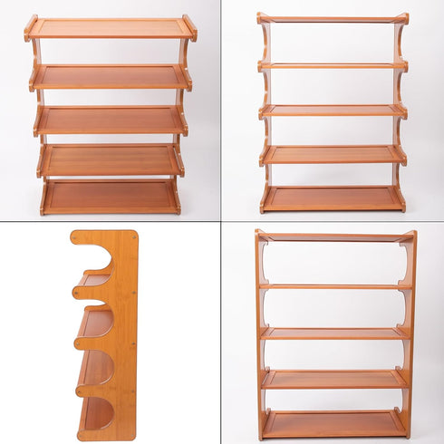 Eloplzxe 5 Closet,Small Closet 18.897.4825.98inch Shoe Rack,Small Tier Shoe Organizer Storage Shelf,Bamboo Narrow Shoe