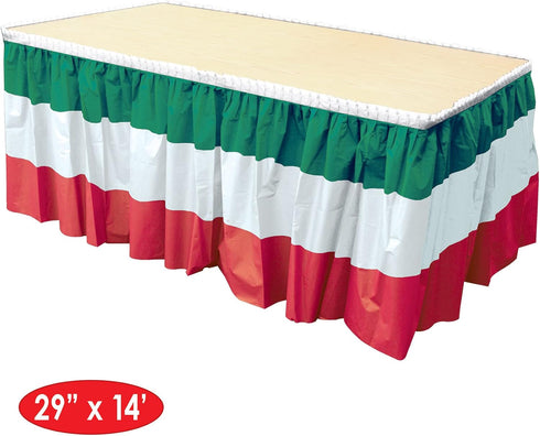 Beistle Red, White & Green Table Skirting