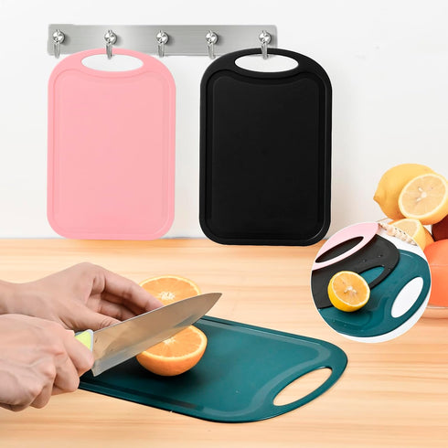 Cutting Boards for Kitchen, 3 Piece Plastic Cutting Board Set, Chopping Board with Juice Grooves and Carrying Handle