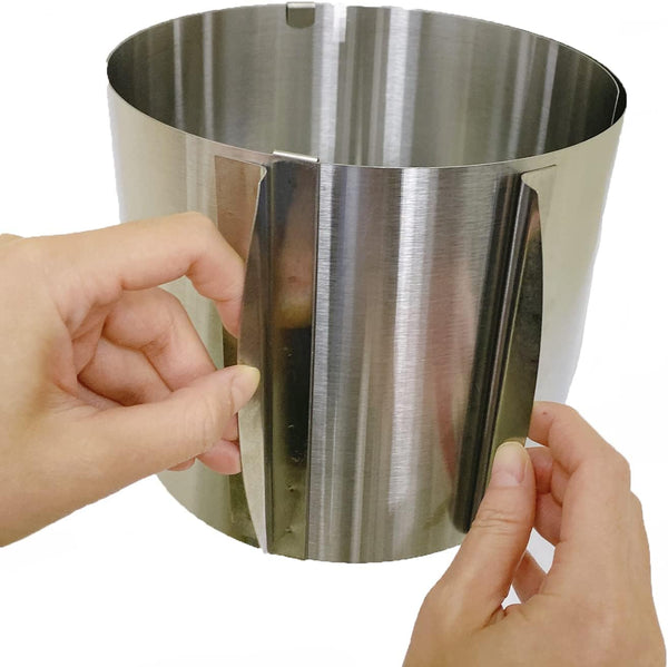 Adjustable Extra High Cake Ring - 15cm Stainless Steel Baking Ring with Precise Scaling