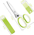 Herb Cutter Scissors, 5 Blade Kitchen Multipurpose Cutting Shear with Safety Cover & Cleaning Comb (Green)