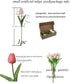 Artificial Tulips 10 Heads Mini Real Touch Flowers, Fake Tulip for Home Decor, Wedding Party DIY Bouquet (White)
