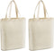 Veyist 2 Pcs Reusable Large Canvas Tote Bags, Blank Multi-purpose Bags for DIY Project, Grocery, Shopping