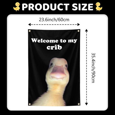 starfa lab 2x3Ft for Welcome To My Crib Funny Duck Flag Tapestry Bedroom,Funny Flags,Dorm,Man Room Decor for Teens