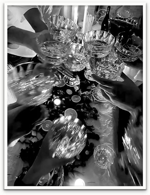 Generic Poster Black and White Wall Art Champagne Poster Vintage Bar Print Canvas
