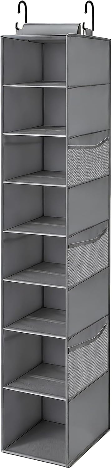 Closet,8-Shelf (9" 11.8" 54" VERONLY Hanging Shoe Organizer for Hanging Storage with Side Mesh Pockets,Wider Shelves