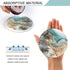 Lahome Marble Pattern Coasters - Round Absorbent Stone Coaster Set with Ceramic Stone and Cork Base (Blue, Set of 4)