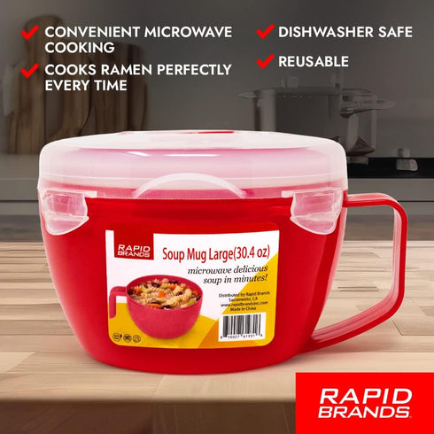 Rapid Soup Mug | Microwaveable Soup & Noodle Cooker | Enjoy Hot Soups Anytime | Dishwasher-Safe & BPA-Free