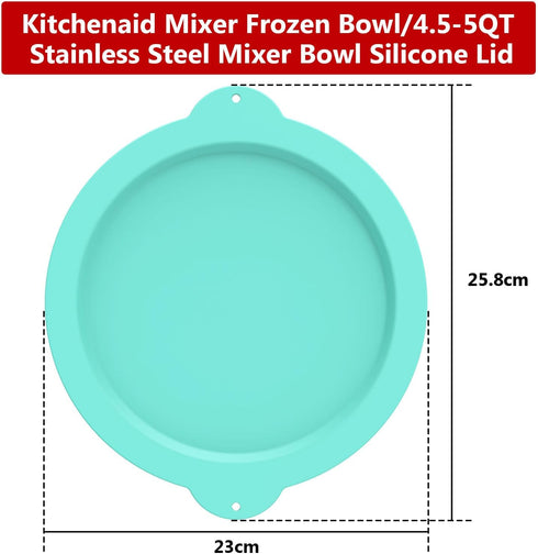 4.5-5 Silicone Covers for Kitchenaid Ice Cream Bowl, Silicone Lid Compatible with Kitchenaid Tilt-Head Stand Mixer