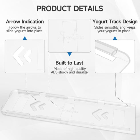 4 3.75 Inch 1 Pack) SOPHICO Organizer for Fridge, Capacity Sliders for Refrigerator, Yogurt Holder With Adhesive Tapes