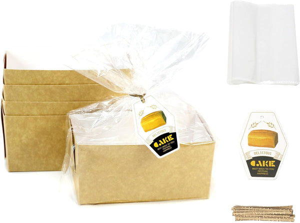 Paper Bread Loaf Pan 6In, 25PCS Disposable Bakery Boxes, Natural Recyclable Toast Take Out Boxes for Microwave Oven