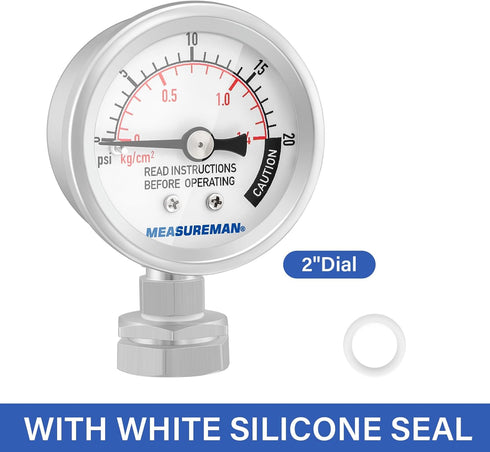 MEASUREMAN Stainless Steel Pressure Gauge for All Series Pressure Cooker, Fits 37 Quart
