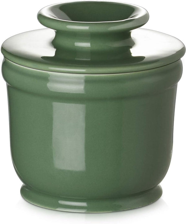 DOWAN Porcelain Butter Crock, Butter Keeper with Water Line, French Butter Dish