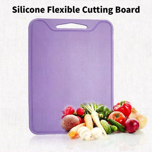 Food Grade Silicone Flexible Cutting Board, 100% Non-Slip for Meat and Vegetables, Home Kitchen Use