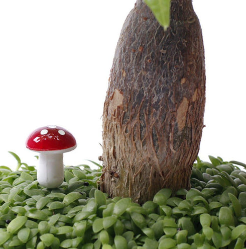 yueton Pack 100 of Mini Foam Mushroom for Garden Ornament Flower Pots Bonsai Micro Landscape Decor (Red)