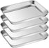 P&P CHEF Stainless Steel Toaster Oven Pan Set, 4-Pieces Mini Baking Pans, Rectangle 9 x 7 Inches