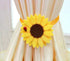1 Pair Sunflower Curtain Magnetic Tiebacks, Non-Woven Fabric, Rural Style Holdbacks