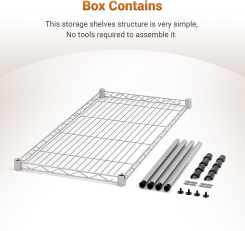 1-Tier 29.92" 13.78" 14.96" Simple Deluxe Shelving Units, W x D x H Steel Wire Rack Storage Shelving Organizer, Chrome