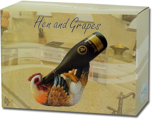 Home 'n Gifts Country Drinking Chicken Wine Bottle Holder Statue for Farm Kitchen Decor Tabletop Wine Stands & Racks