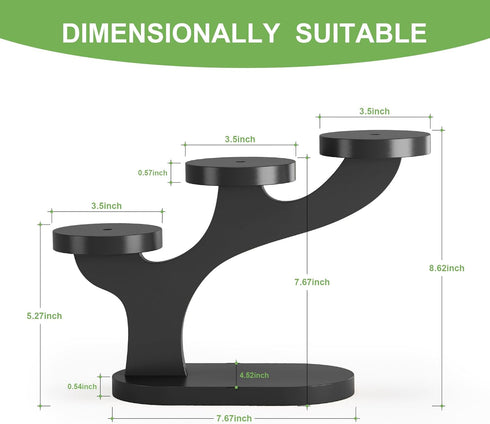 3 Bamboo Tabletop Plant Stand Indoor, Tier Wood Desktop Small Plant Shelf Window Sill Flower Holder Mini Tiered Plant