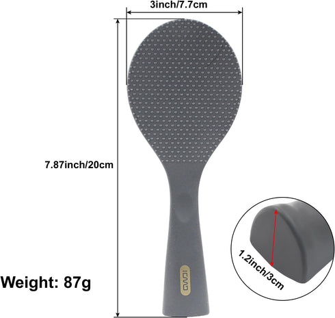 Non Stick Rice Scooper - Silicone Standing Rice Spoon Paddle - Heat Resistant Rice Cooker Spoon (1 Pack, Black)
