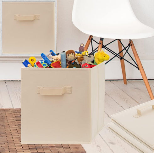 Pomatree 13x13x13 Inch Storage Cubes | 6 Pack | Large Fabric Bins with Dual Handles for Home Organization