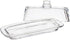 Set 2 2-Piece Hedume of Glass Butter Dish with Handled Lid, Classic Clear Design Butter Keeper, Food Safe