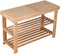 KKTONER Bamboo Shoe Rack Bench 3 Tier Entryway Seat Shoe Organizer Storage