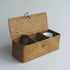 Handwoven Wicker Storage Basket with Lid, 3 Compartment Toilet Paper Holder for Bathroom, Kitchen Organizer Bin