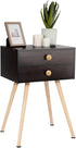 Giantex Mid Century Modern Nightstand, 2-Drawer Bedside Tables with 4 Solid Wood