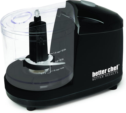 Better Chef 1.5-Cup Mini Food Processor with Stainless-Steel Blade and Pulse Switch (Black)
