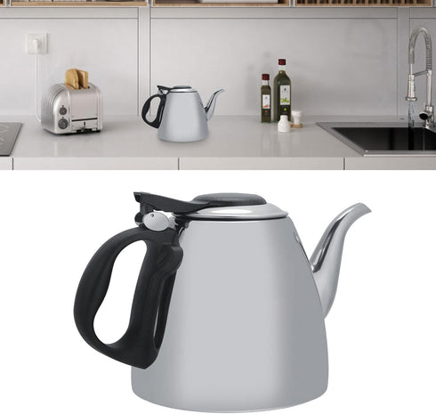 1.2L Stainless Steel Stovetop Teapot, Heat Resistant Handle Tea Coffee Pot Kettle