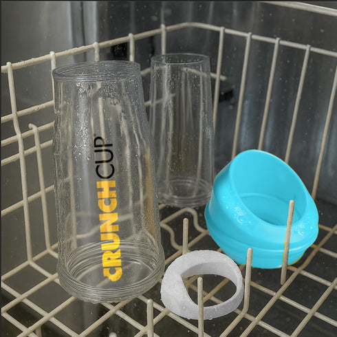 CRUNCHCUP XL Blue - Portable Plastic Cereal Cup for Breakfast On the Go, To Go Cereal and Milk Container, No Spoon